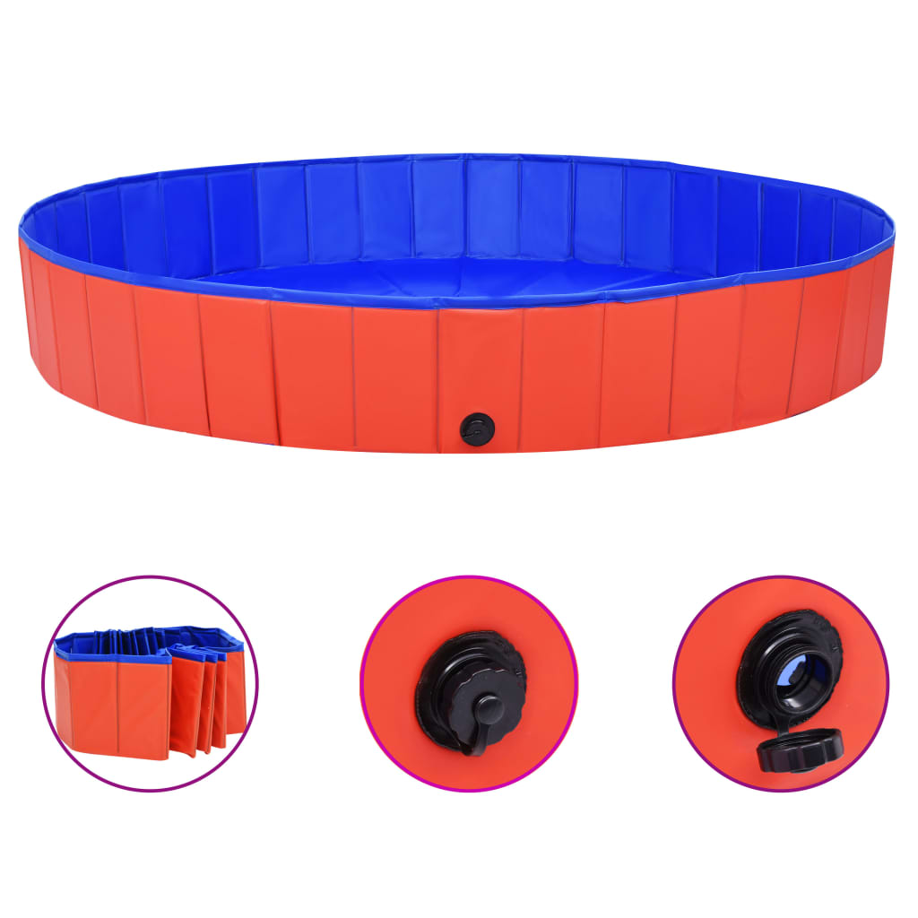 Foldable Dog Swimming Pool Red 200x30 cm PVC - Upclimb Ltd