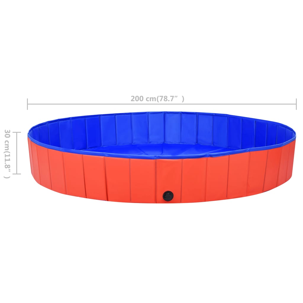 Foldable Dog Swimming Pool Red 200x30 cm PVC - Upclimb Ltd