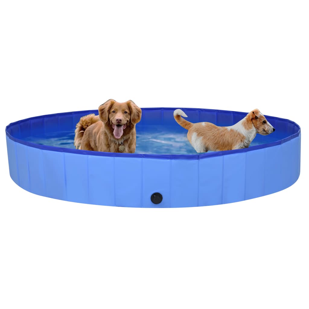 Foldable Dog Swimming Pool Blue 200x30 cm PVC - Upclimb Ltd