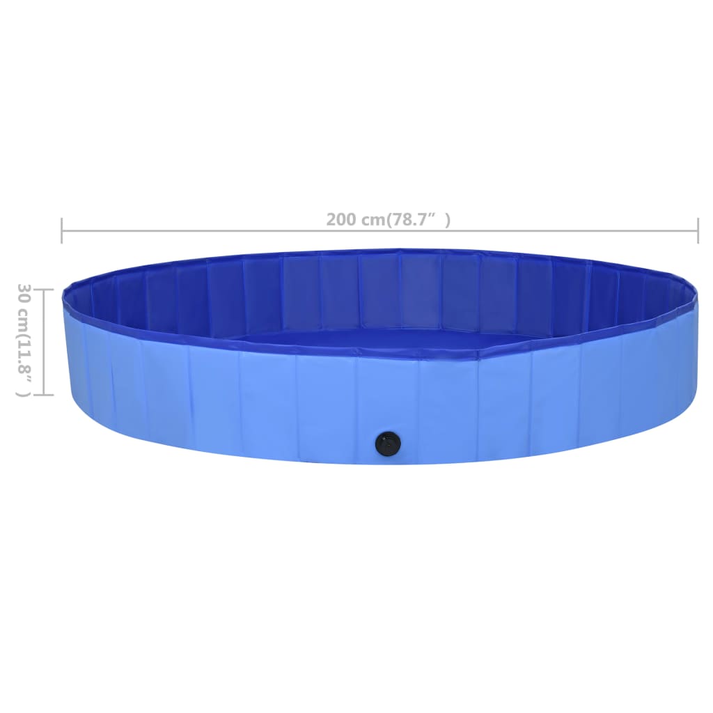 Foldable Dog Swimming Pool Blue 200x30 cm PVC - Upclimb Ltd