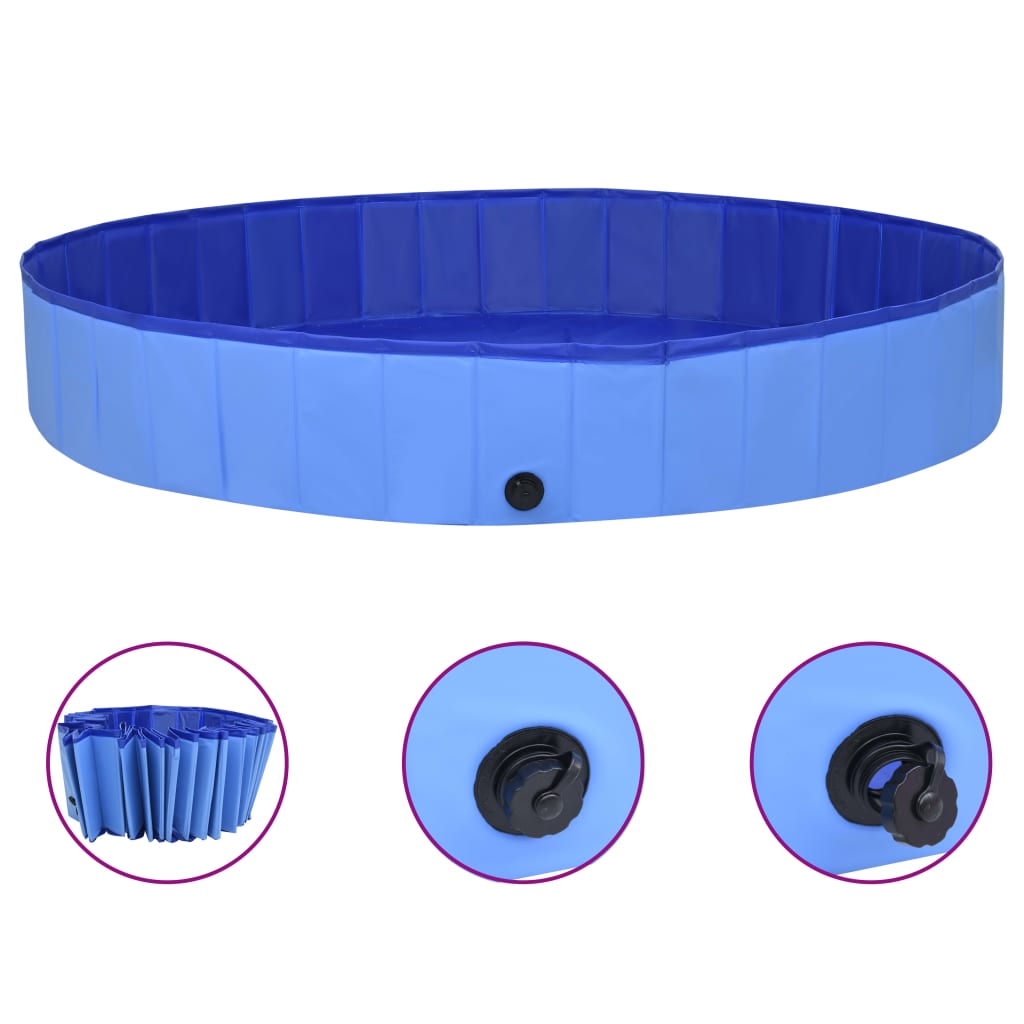 Foldable Dog Swimming Pool Blue 300x40 cm PVC - Upclimb Ltd