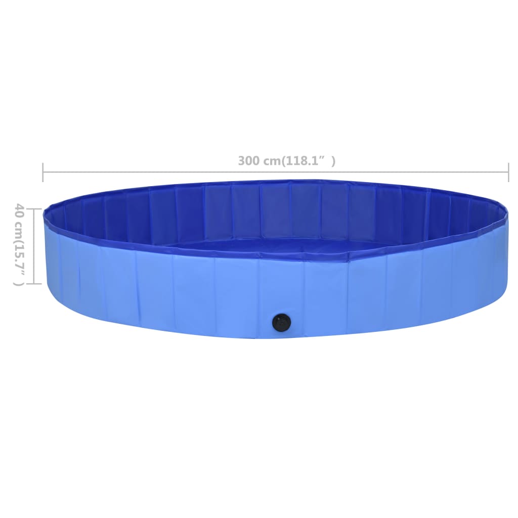 Foldable Dog Swimming Pool Blue 300x40 cm PVC - Upclimb Ltd