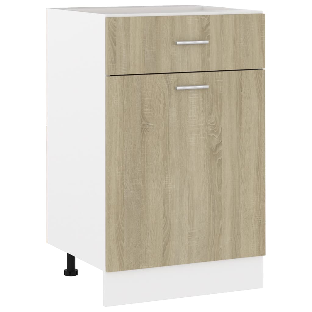 vidaXL Drawer Bottom Cabinet Sonoma Oak 50x46x81.5 cm Engineered Wood