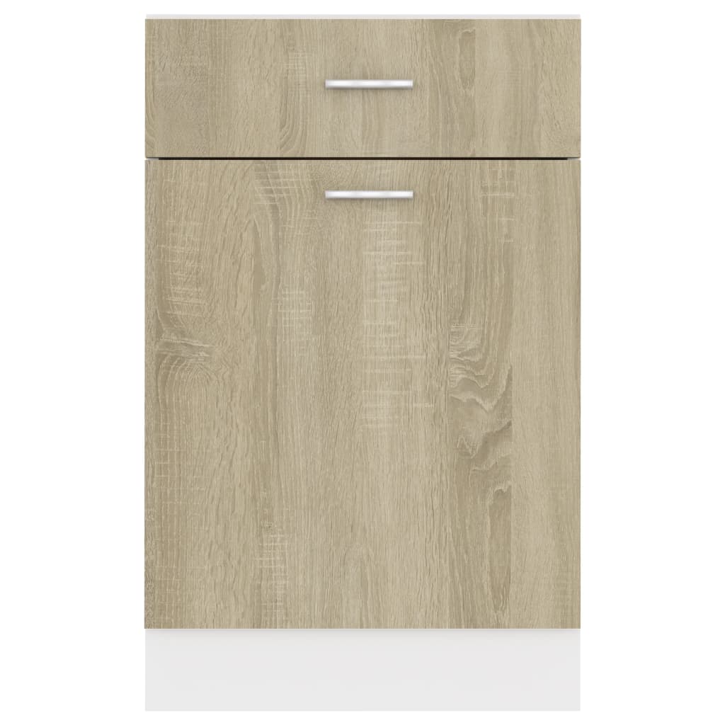 vidaXL Drawer Bottom Cabinet Sonoma Oak 50x46x81.5 cm Engineered Wood