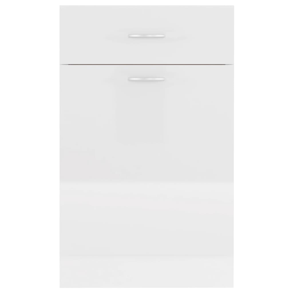 vidaXL Drawer Bottom Cabinet High Gloss White 50x46x81.5 cm Engineered Wood