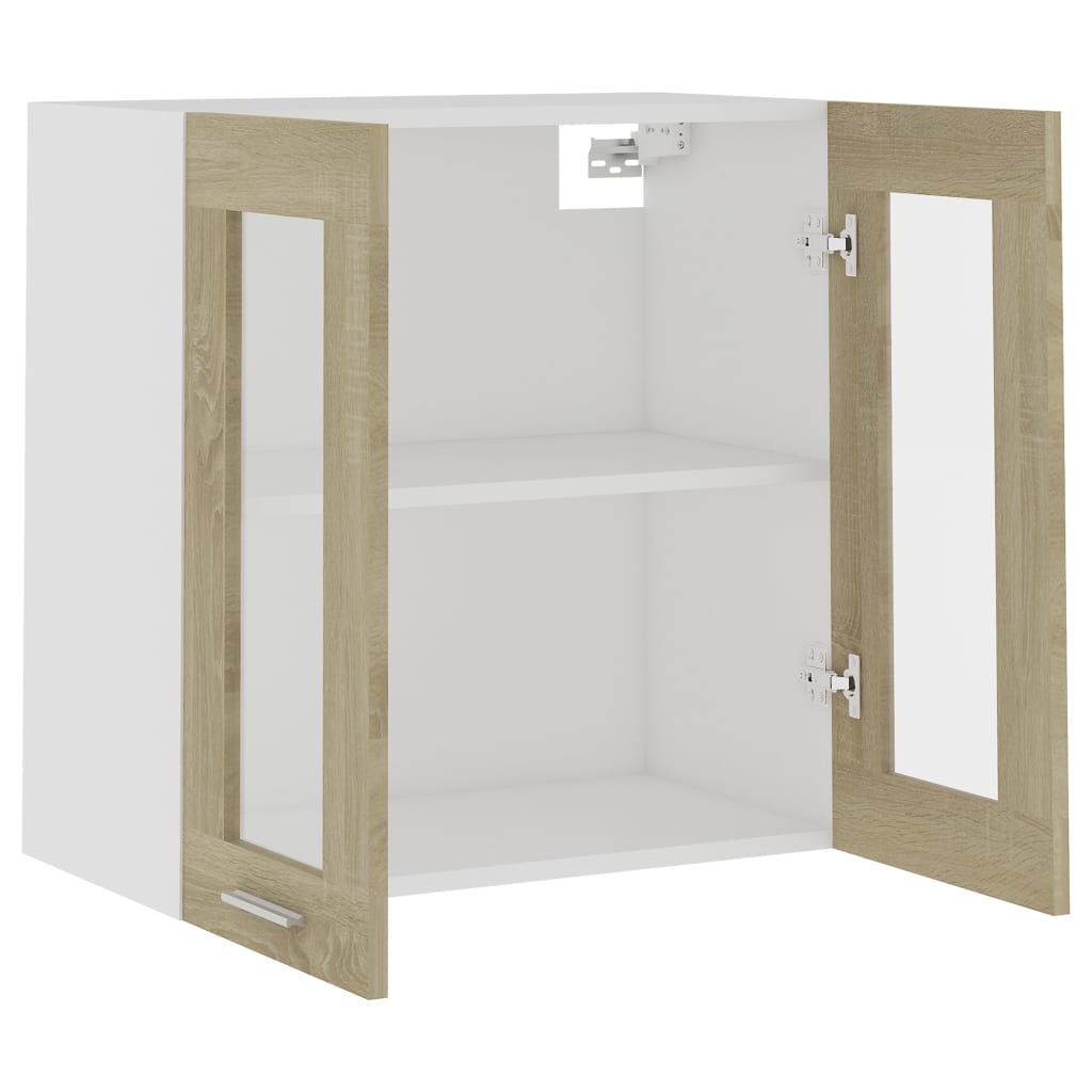 Vitrine suspendue Chêne Sonoma 60x31x60 cm Bois d'ingénierie