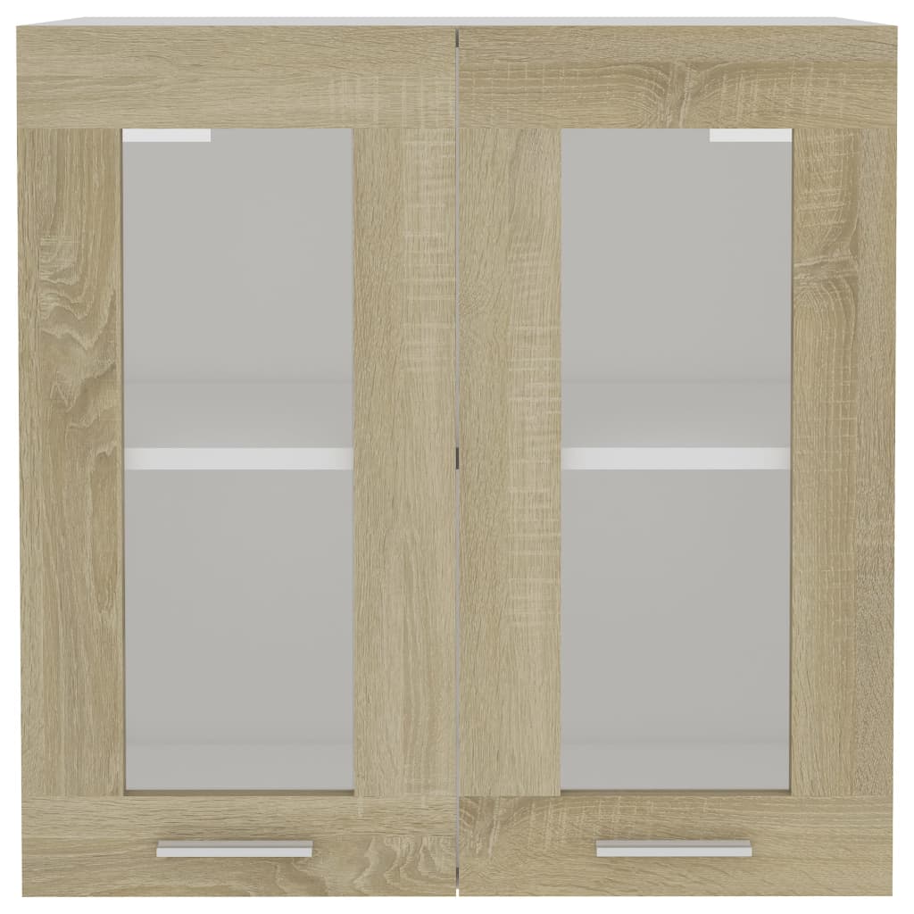 vidaXL Hanging Glass Cabinet Sonoma Oak  60x31x60 cm Engineered Wood