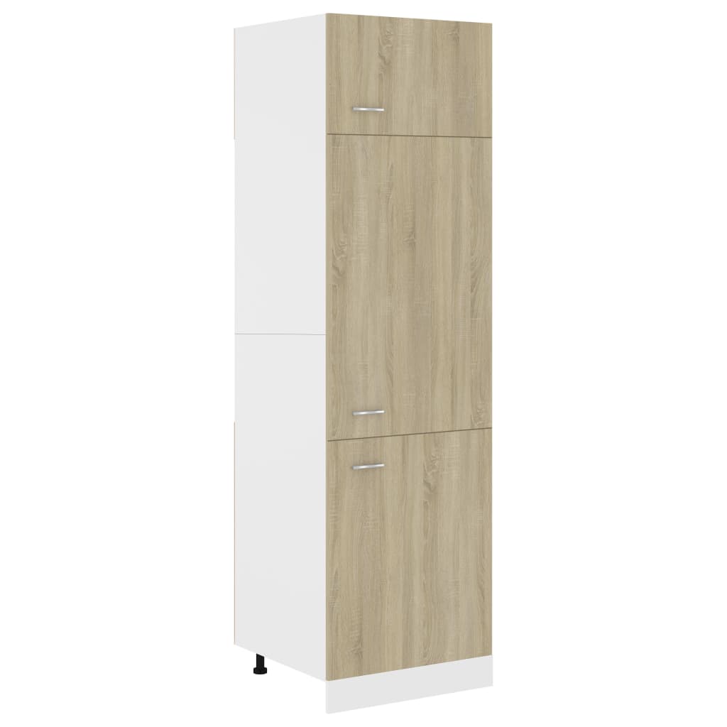 vidaXL Refrigerator Cabinet Sonoma Oak 60x57x207 cm Engineered Wood