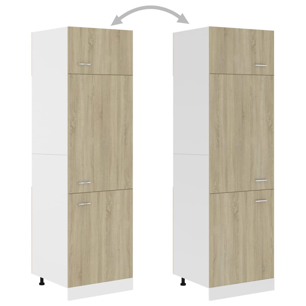 Armoire frigorifique Chêne Sonoma 60x57x207 cm Bois d'ingénierie