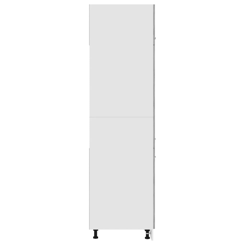 Armoire Réfrigérateur Béton Gris 60x57x207 cm Bois d'ingénierie