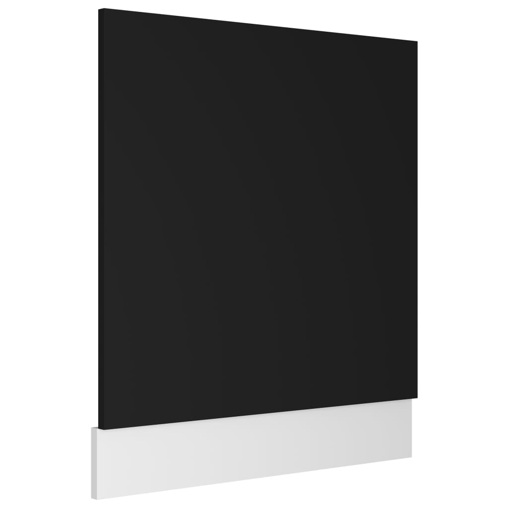 Panneau de lave-vaisselle Noir 59,5x3x67 cm Bois d'ingénierie