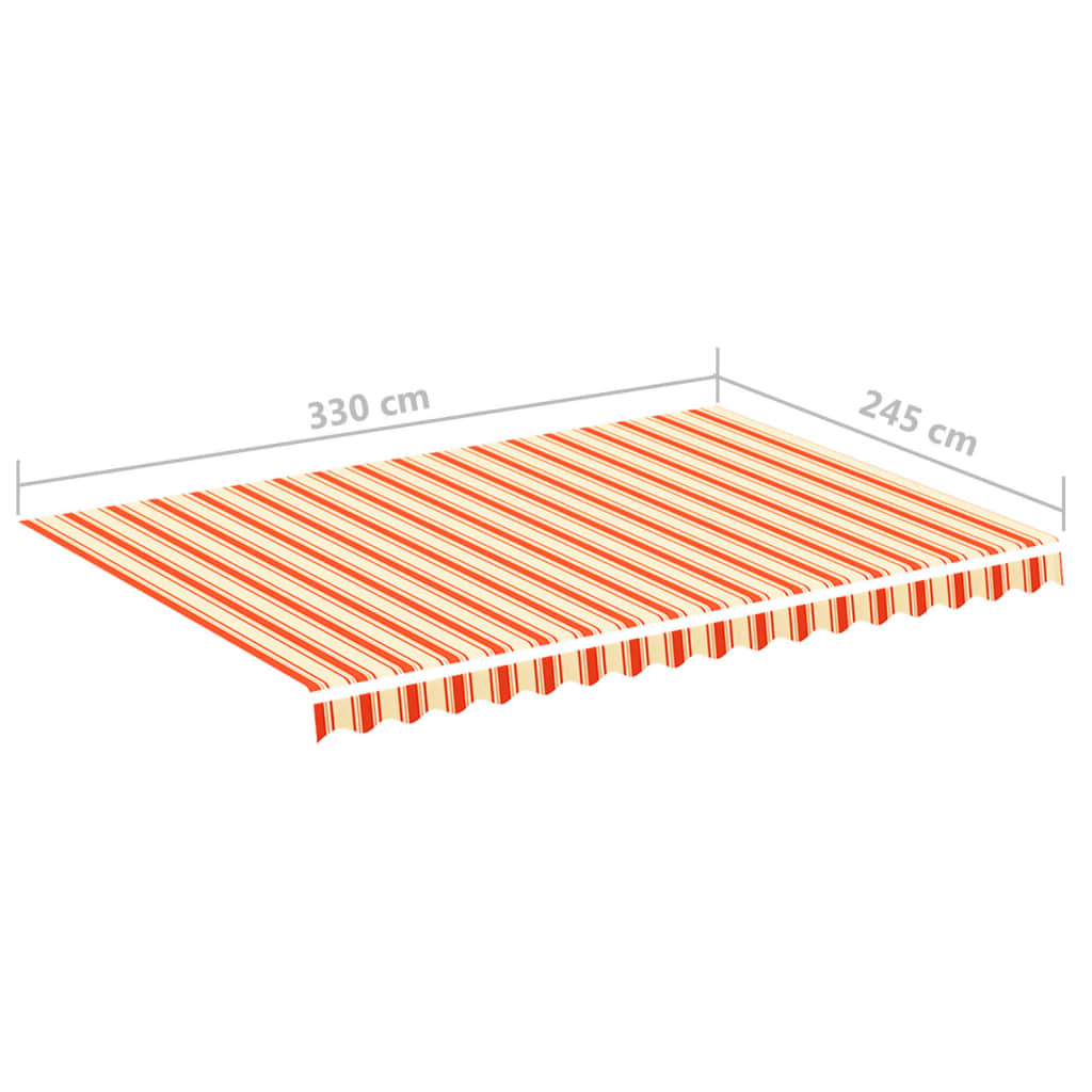 Toile de Remplacement pour Auvent Jaune et Orange 3,5x2,5 m