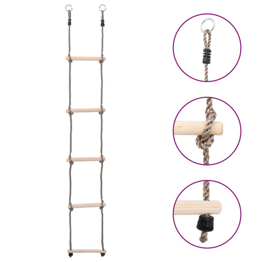 vidaXL 5-Step Ladder 210 cm Solid Pinewood