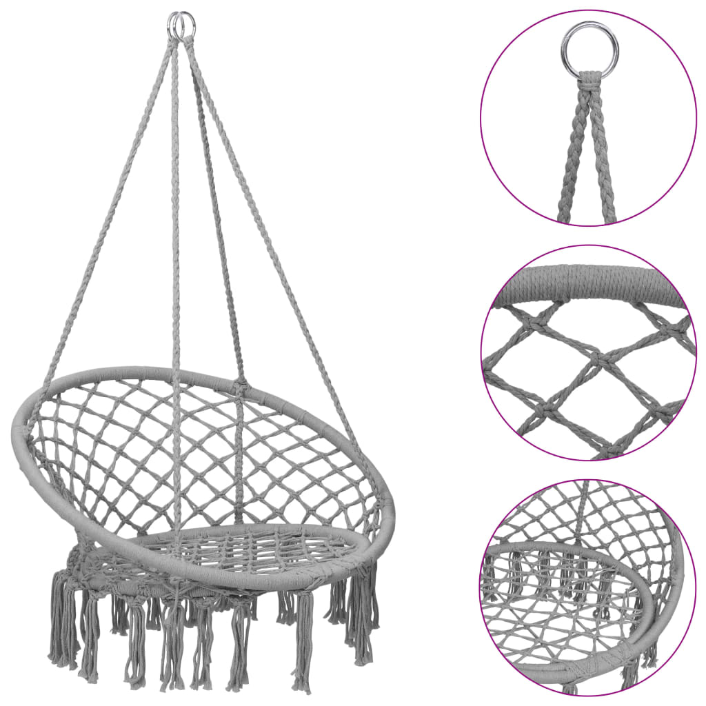Hammock Swing Chair 80 cm Grey - Upclimb Ltd