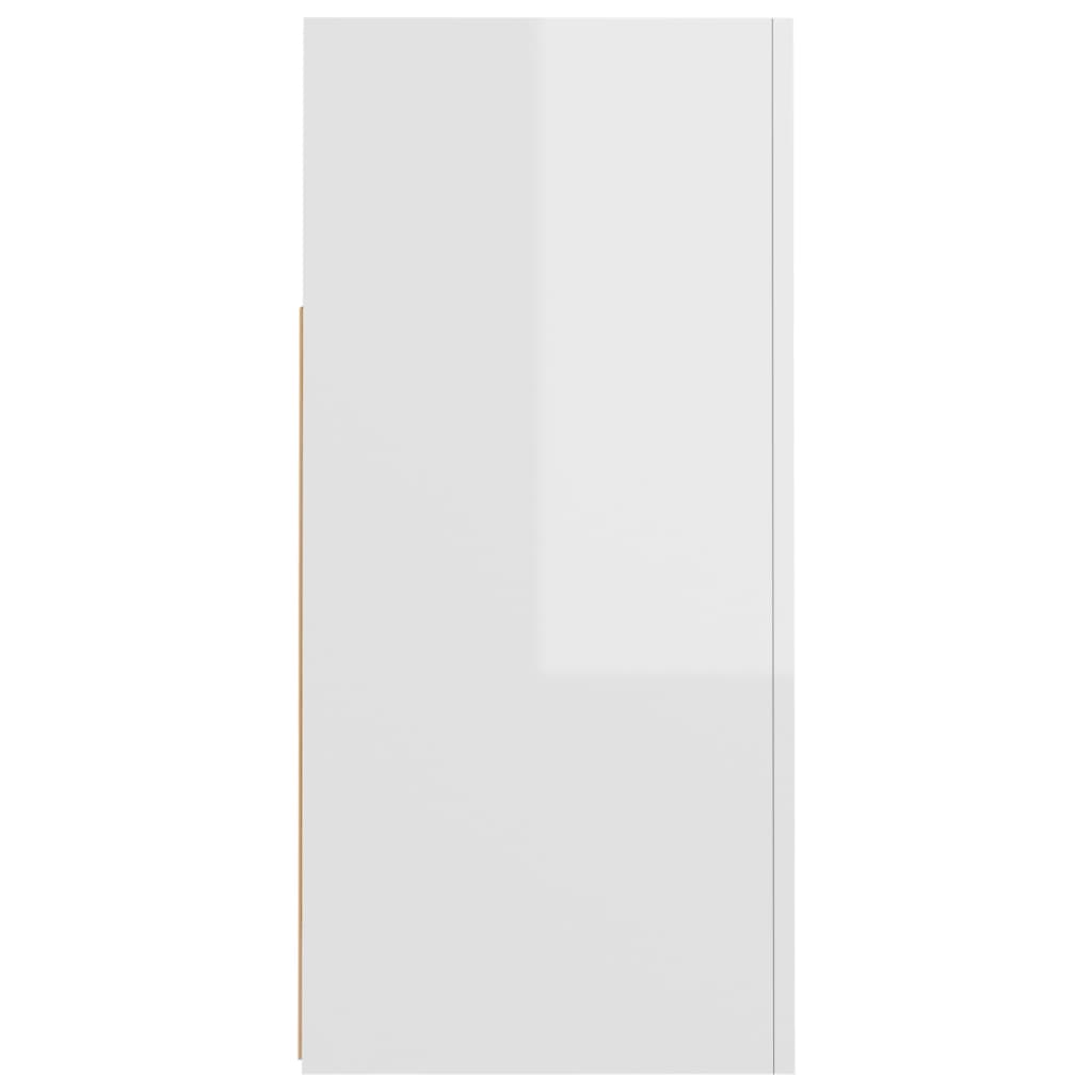 vidaXL Sideboard with LED Lights High Gloss White 80x35x75 cm