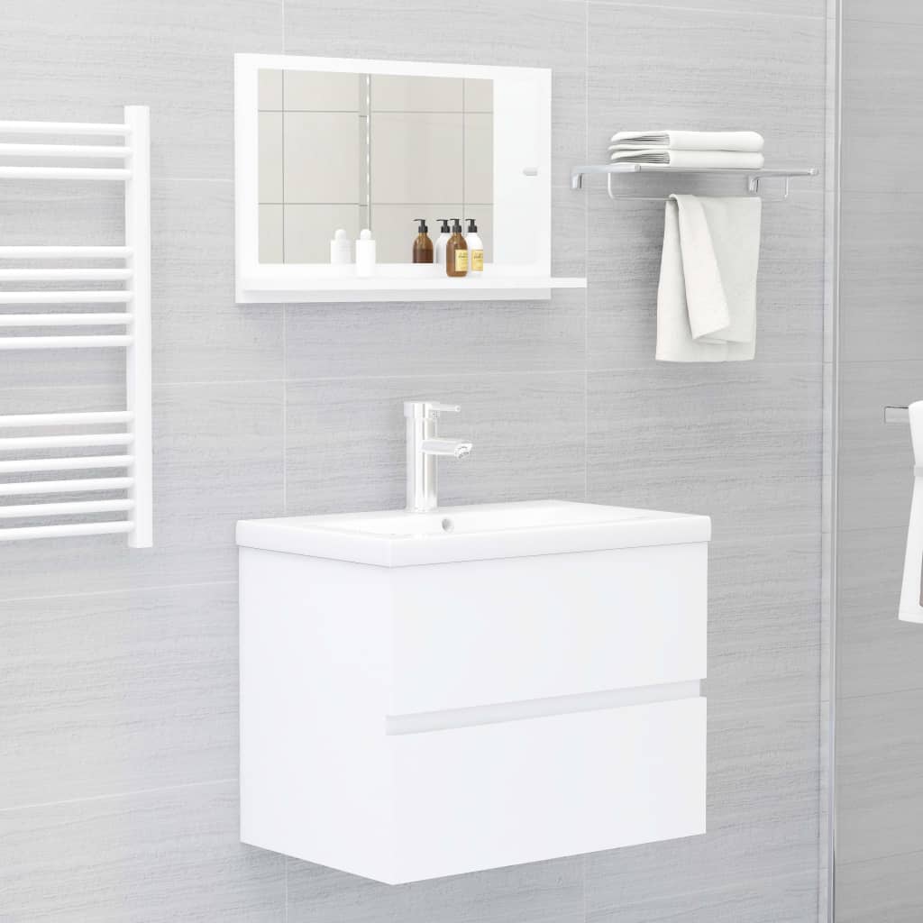Miroir de salle de bain Blanc 60x10,5x37 cm Bois d'ingénierie