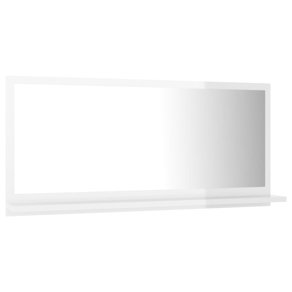 Miroir de salle de bain Blanc brillant 80x10,5x37 cm Bois d'ingénierie