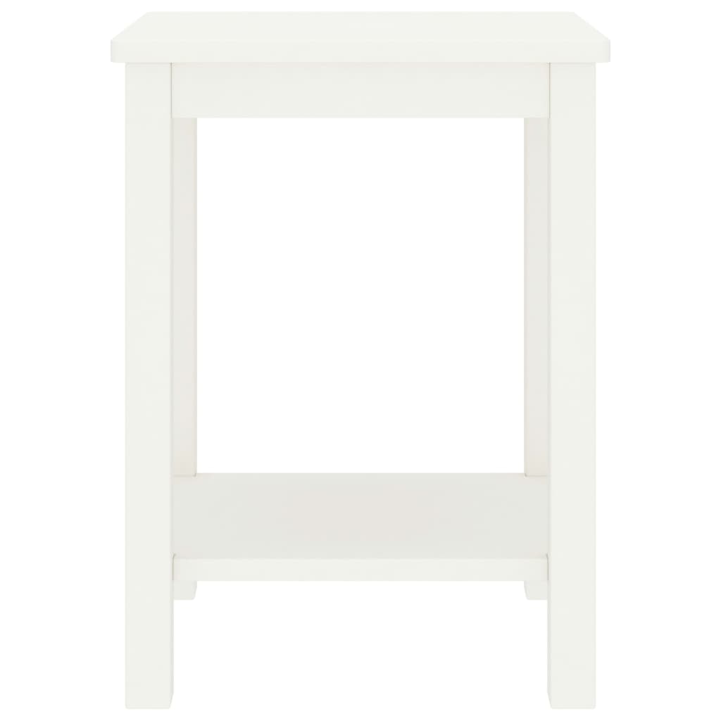 Table de Chevet Blanc 35x30x47 cm Pin Massif