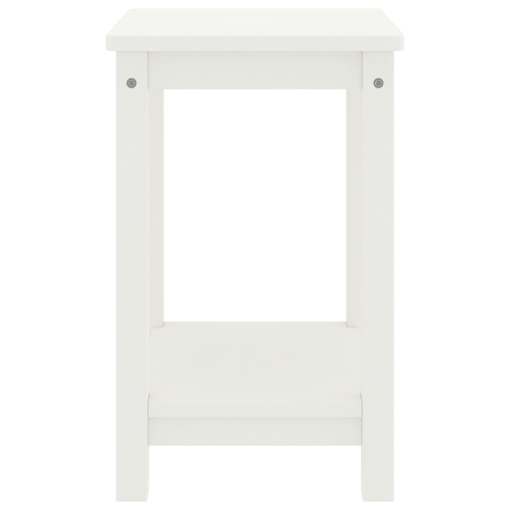 Table de Chevet Blanc 35x30x47 cm Pin Massif