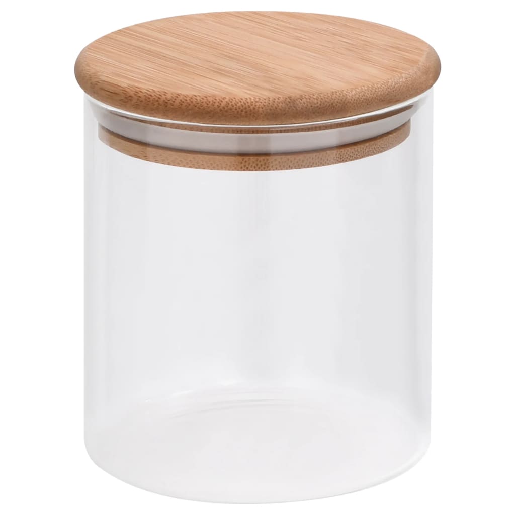 vidaXL Storage Glass Jars with Bamboo Lid 6 pcs 600 ml