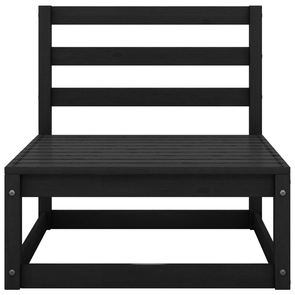 vidaXL 2 Piece Garden Lounge Set Black Solid Pinewood