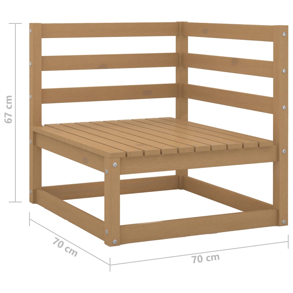 vidaXL 3 Piece Garden Lounge Set Honey Brown Solid Pinewood