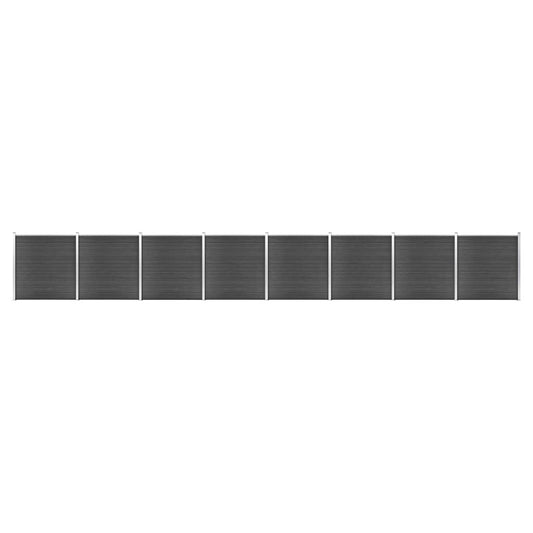 Ensemble de panneaux de clôture WPC 1391x186 cm Noir