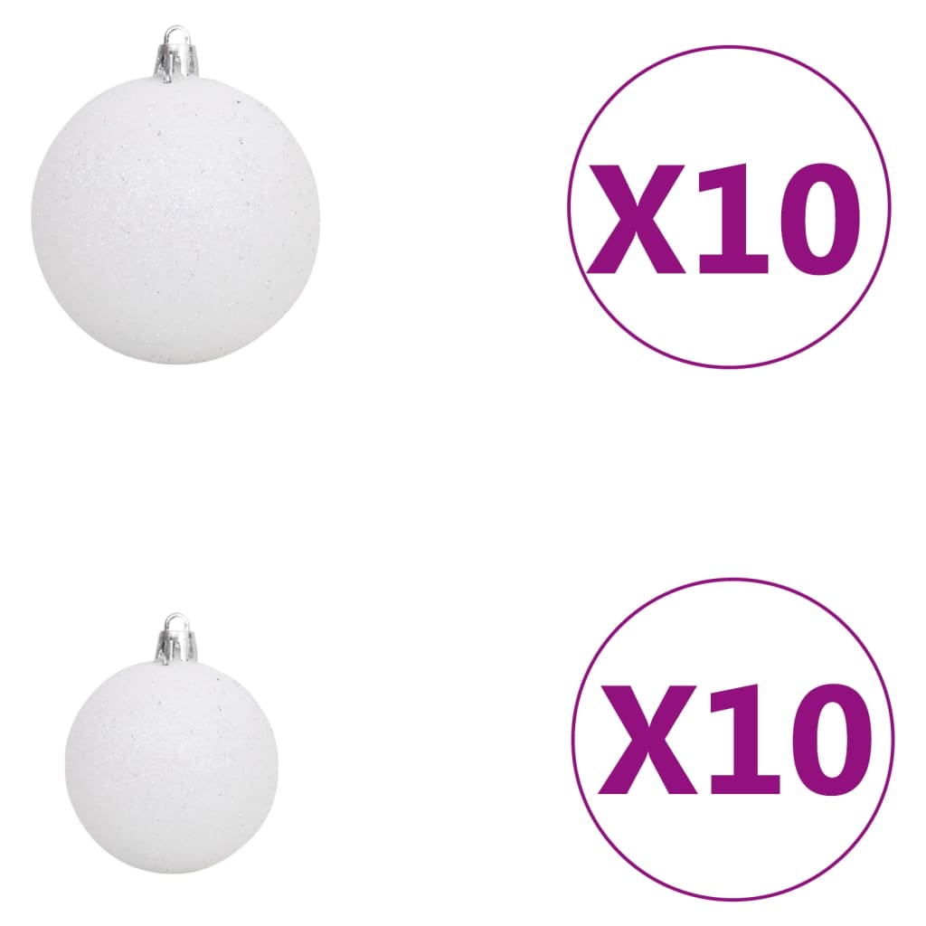 120-delige kerstballenset met klep en 300 LED's White&amp;Gey