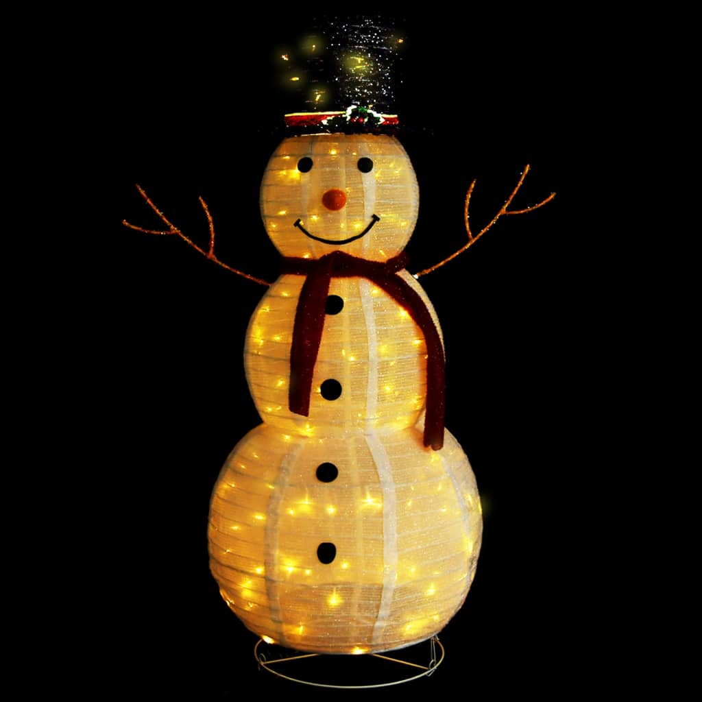 Décoration Noël Bonhomme de Neige LED Tissu de Luxe 120cm