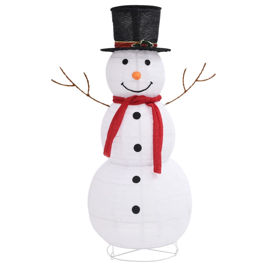 vidaXL Decorative Christmas Snowman Figure LED Luxury Fabric 120cm