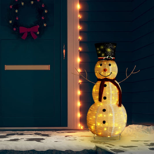 Decoratief Kerst Sneeuwman Figuur LED Luxe Stof 120cm