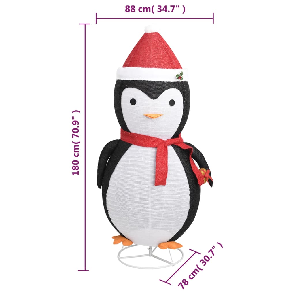 Décoration Noël Pingouin des Neiges Figure LED Tissu de Luxe 180cm