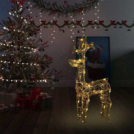 Rendier Kerstdecoratie 90 LED's 60x16x100 cm Acryl