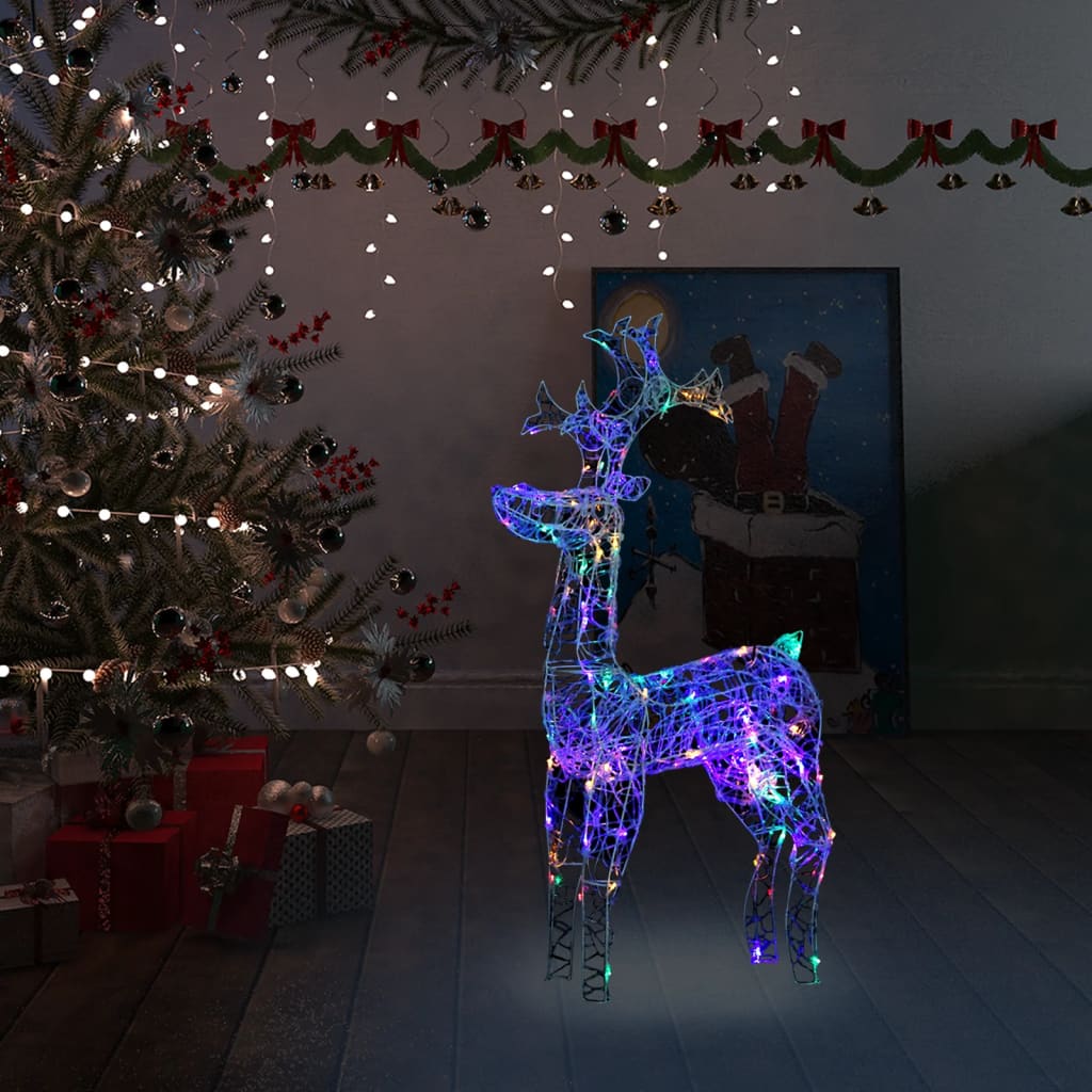 vidaXL Reindeer Christmas Decoration 90 LEDs 60x16x100 cm Acrylic