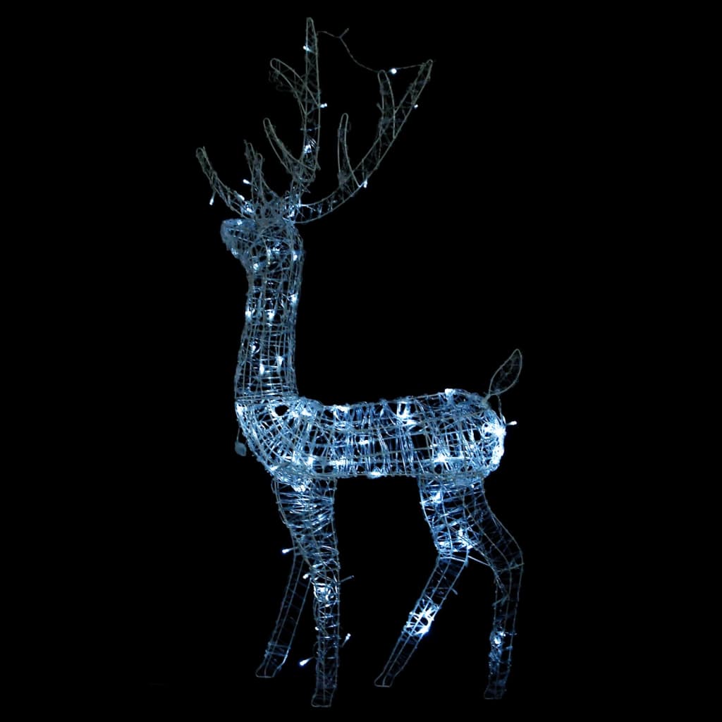 Décoration de Noël Renne Acrylique 140 LEDs 120 cm Blanc Froid