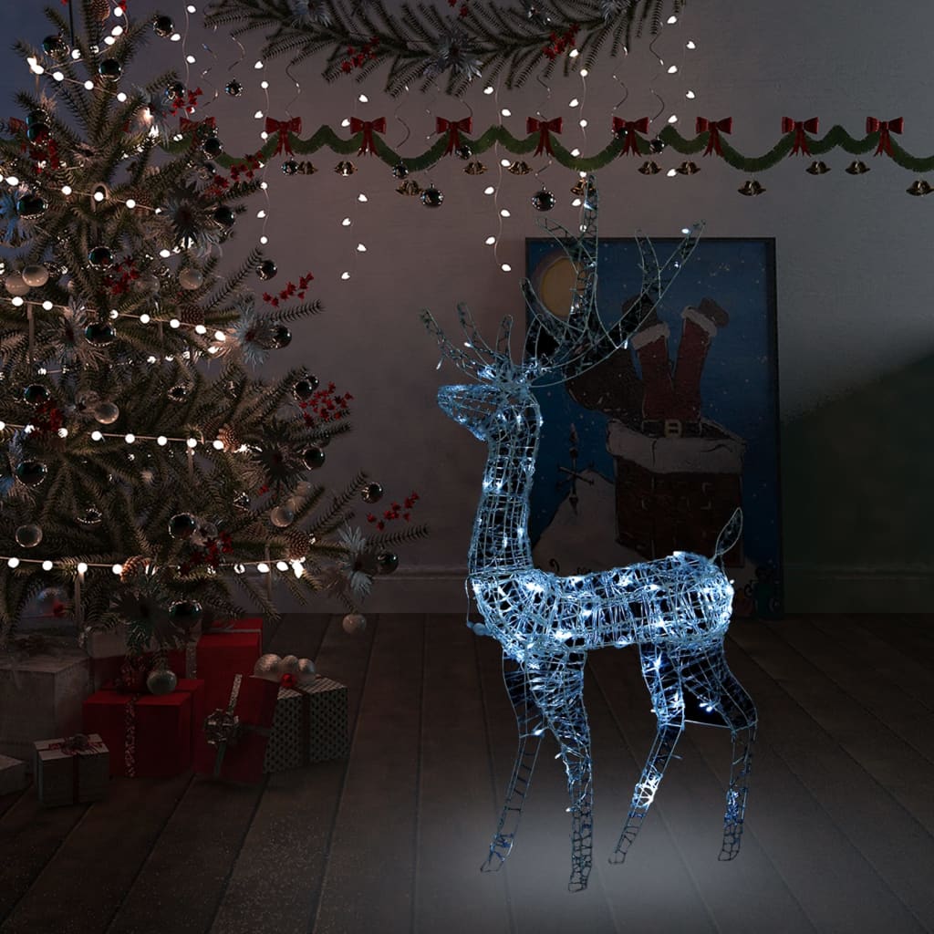 Décoration de Noël Renne Acrylique 140 LEDs 120 cm Blanc Froid