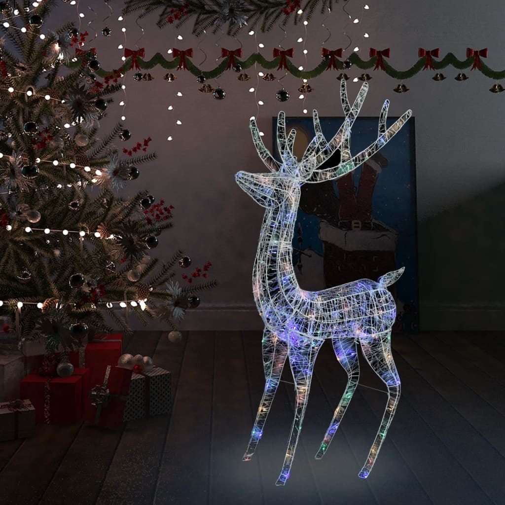 XXL Acryl Kerst Rendier 250 LED 180 cm Kleurrijk