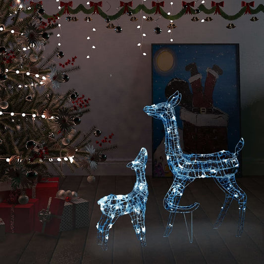 Décoration de Noël Acrylique Famille Rennes 160 LED Blanc Froid