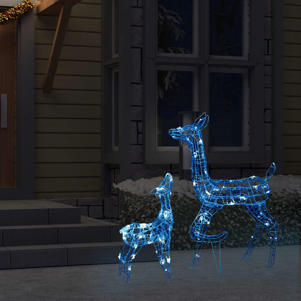 Acryl Rendieren Familie Kerstdecoratie 160 LED Blauw