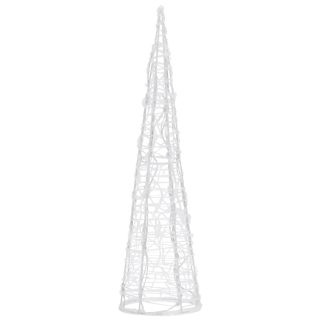 Pyramide Décorative Acrylique Cône Lumineux LED Blanc Chaud 60 cm