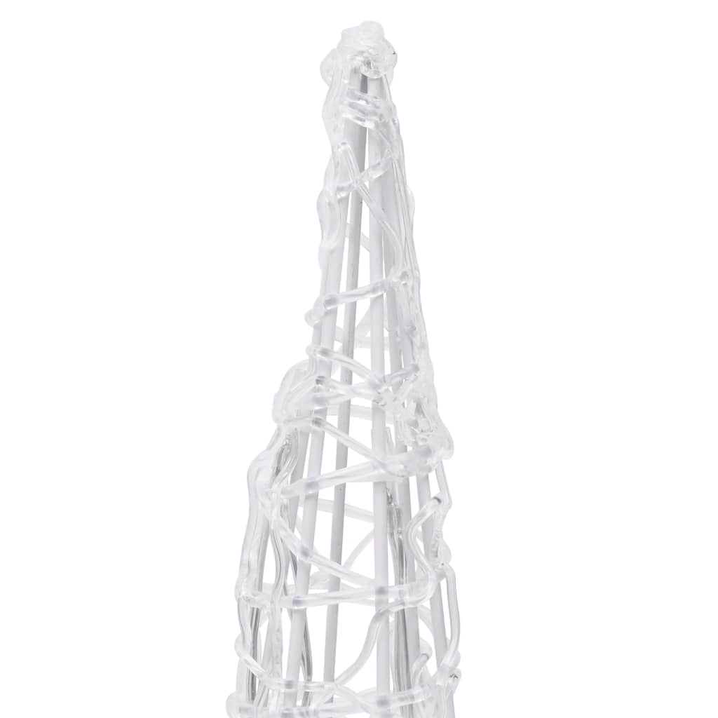 Pyramide Décorative Acrylique Cône Lumineux LED Blanc Chaud 60 cm