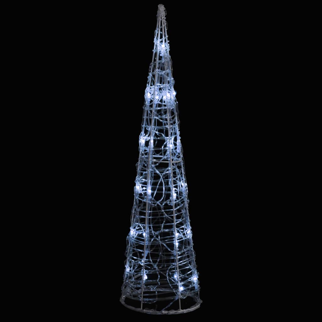 vidaXL Acrylic Decorative Pyramid LED Light Cone Cold White 60 cm