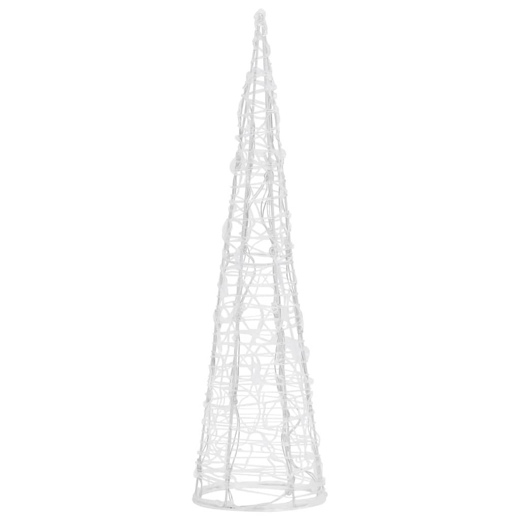 Pyramide Décorative Acrylique LED Cône Lumineux Blanc Froid 60 cm