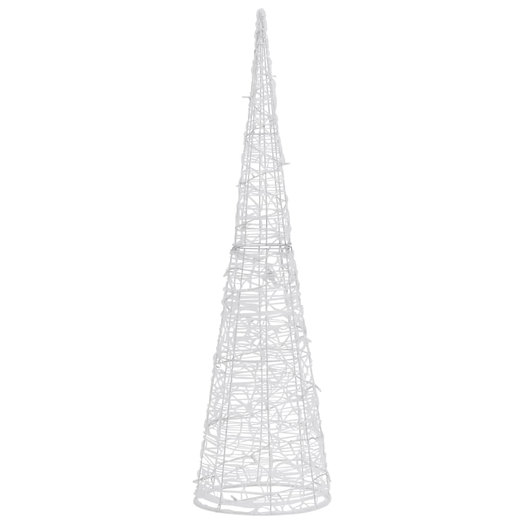 Pyramide Décorative Acrylique LED Cône Lumineux Blanc Froid 90 cm