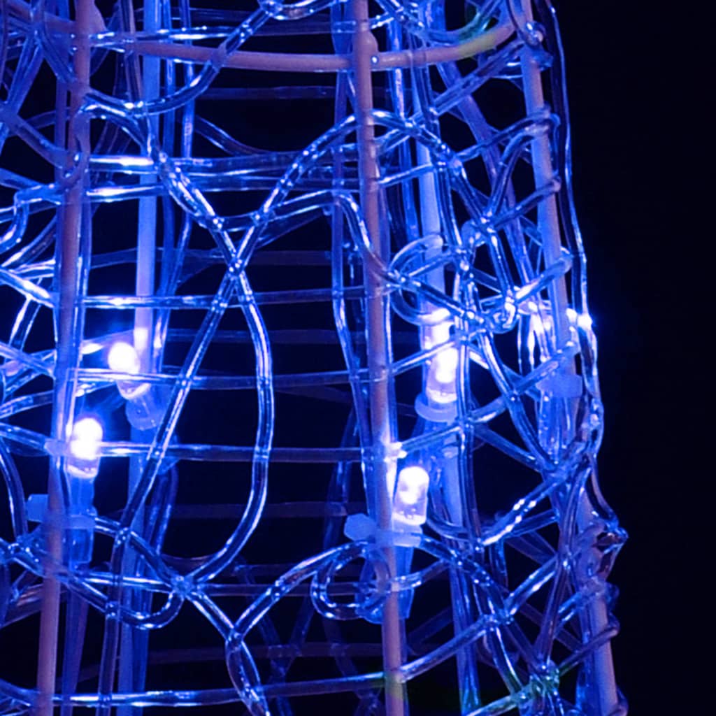 Pyramide Décorative Acrylique LED Cône Lumineux Bleu 120 cm