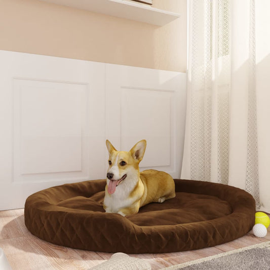 vidaXL Dog Bed Brown 110x90x23 cm Plush