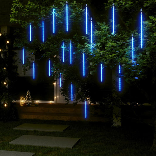 vidaXL Meteor Lights 20 pcs 30 cm Blue 480 LEDs Indoor Outdoor