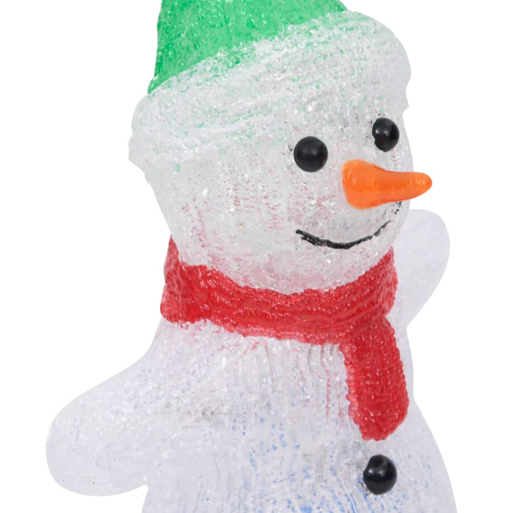 Figure de bonhomme de neige acrylique de Noël LED intérieur et extérieur 30cm