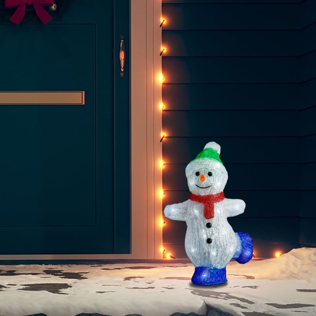 Figure de bonhomme de neige acrylique de Noël LED intérieur et extérieur 30cm