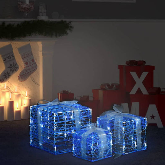 Decoratieve Acryl Kerst Geschenkdozen 3 stuks Koud Wit